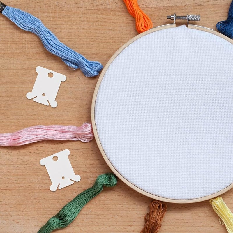 CIMAXIC 240pcs Plastic Floss Bobbins Embroidery Cards Cross Stitch Thread Storage DIY - Image 4